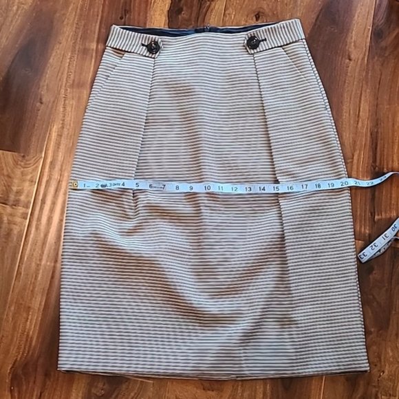 L.K. Bennett Mableen Navy and Cream Stripe Skirt - Picture 13 of 15